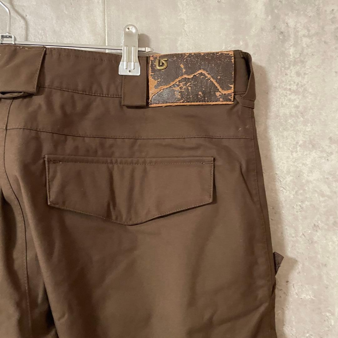 burtonバートンスキーパンツスノーボードウェアズボン下茶色ブラウン刺繍ロゴ