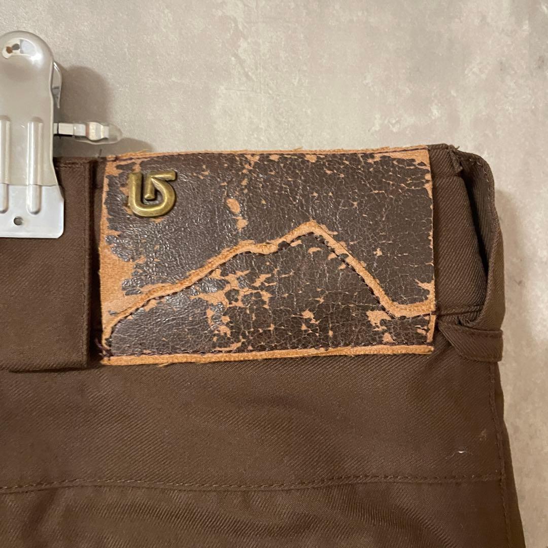 burtonバートンスキーパンツスノーボードウェアズボン下茶色ブラウン刺繍ロゴ