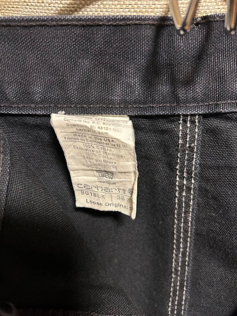 Carhartt ダブルニーダックワークパンツ38×32 ブラック　USA製
