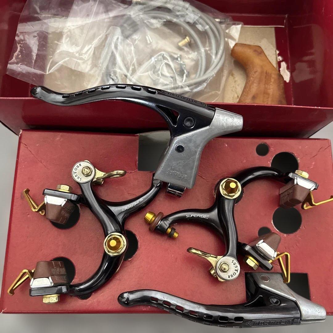 SUNTOUR SUPERBE PRO キャリパーブレーキセットブラックゴールド