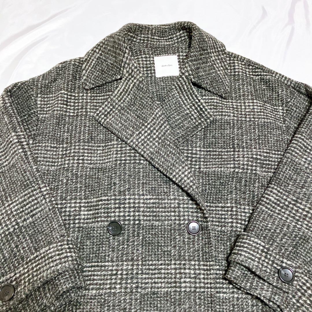 【ゆう】スピックアンドスパン Wスライバーチェックハーフコート 36 S