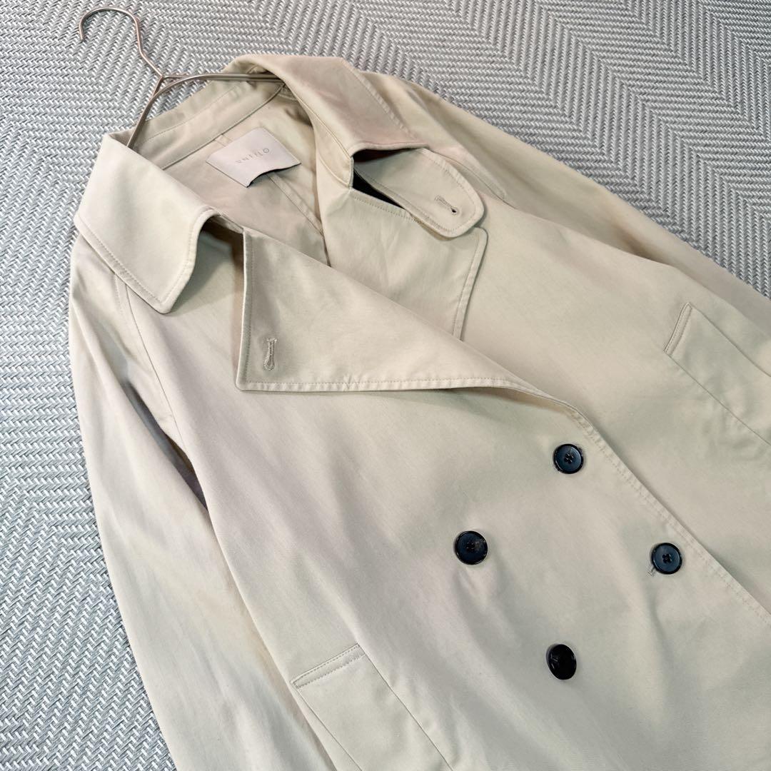 美品 UNFILO ウォッシャブル ショート トレンチコート ベージュ M