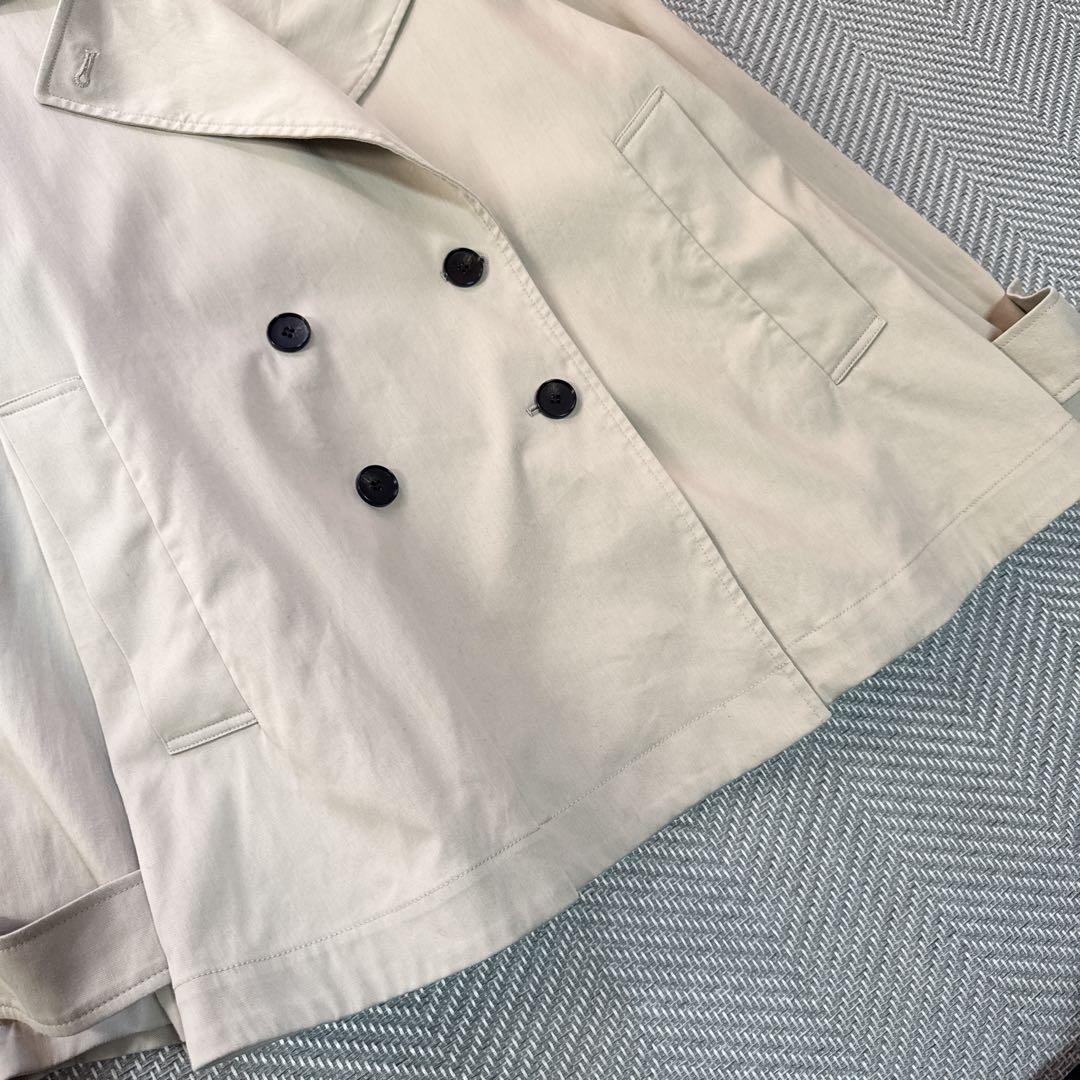 美品 UNFILO ウォッシャブル ショート トレンチコート ベージュ M