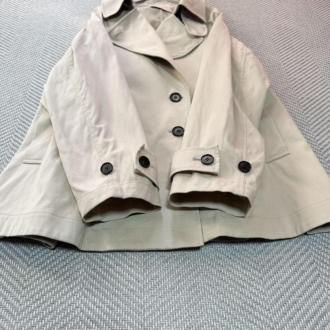美品 UNFILO ウォッシャブル ショート トレンチコート ベージュ M