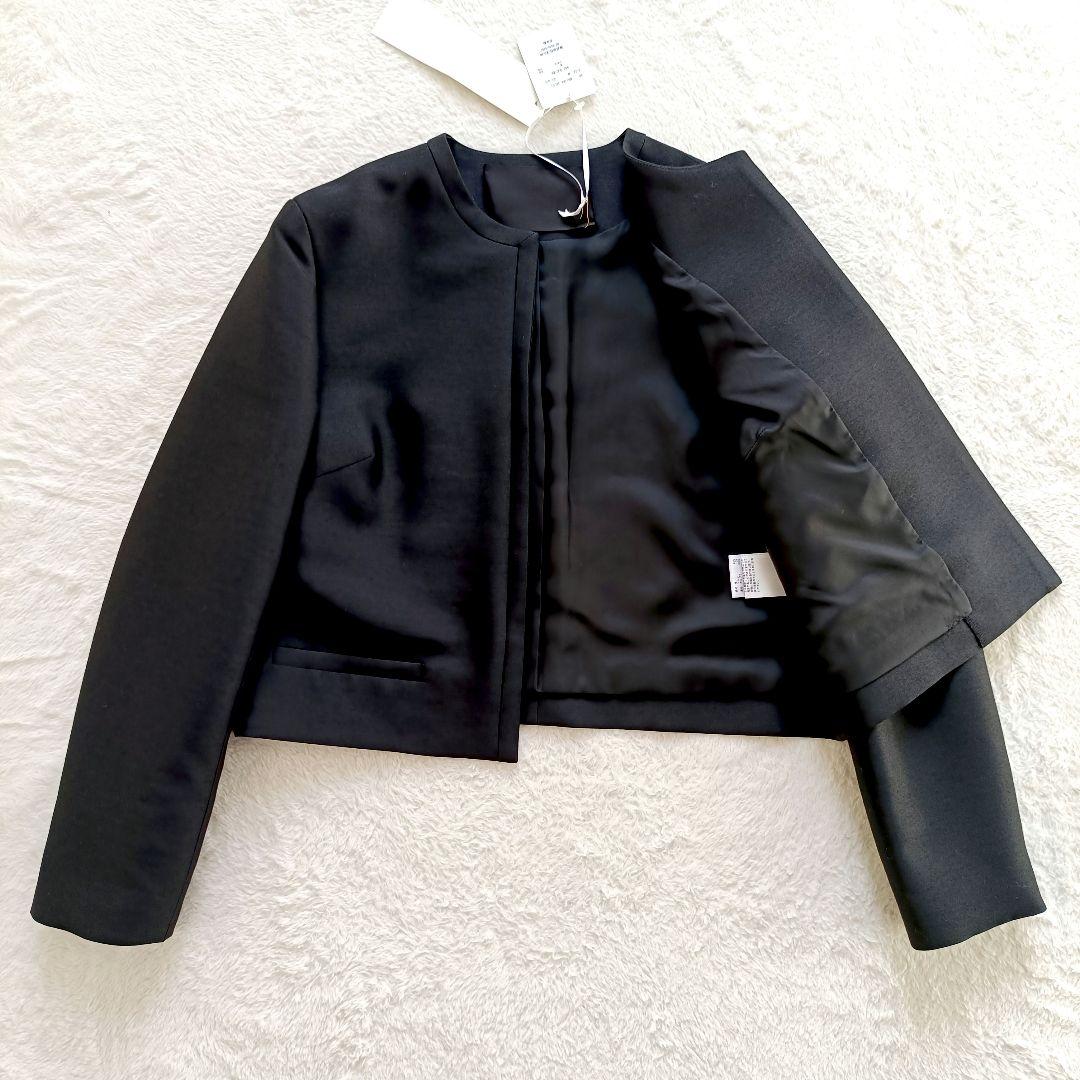 MYLAN マイラン　ノーカラージャケット　ショートジャケット　ブラック