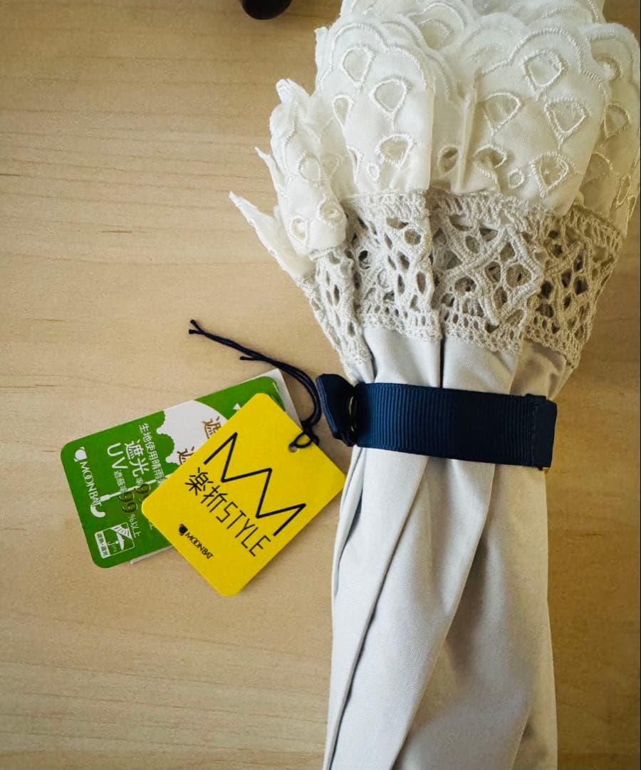 新品★ポロラルフローレン楽折★晴雨兼用★ 遮光 遮熱 UV ★エンブフリル白