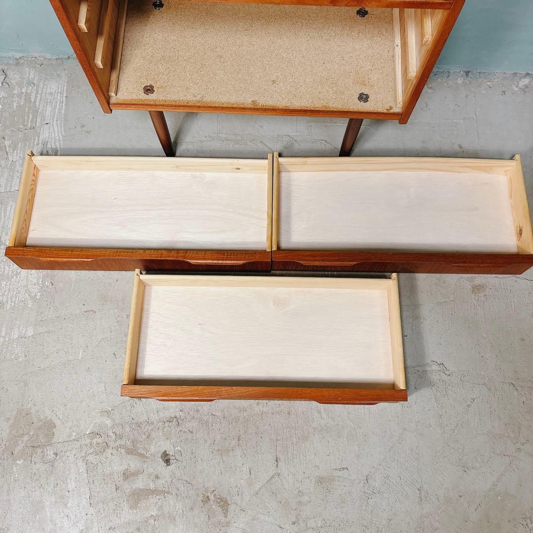 デンマーク　チーク材　三段チェスト　北欧家具　北欧ビンテージ