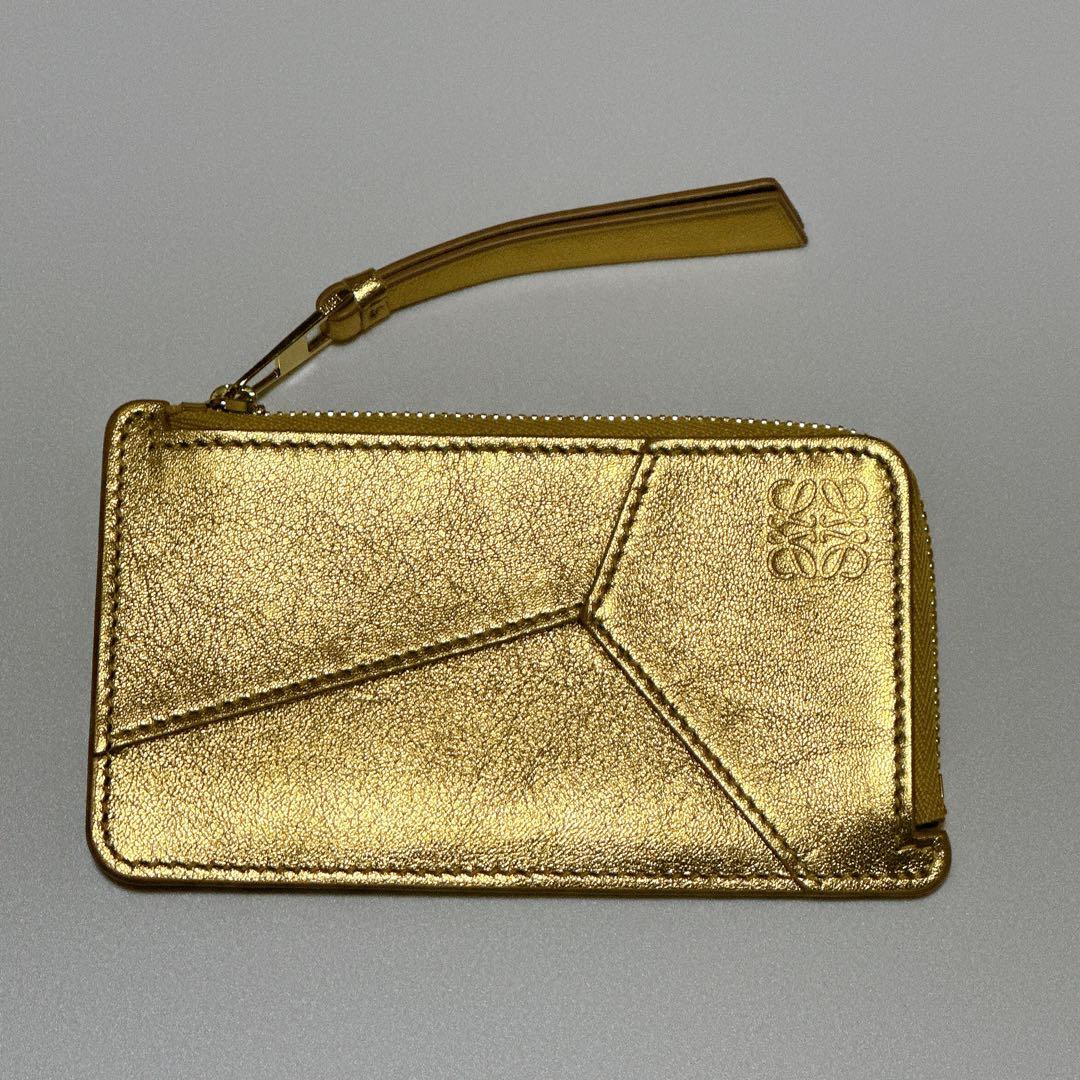 LOEWE パズル カードホルダー ゴールド 金運