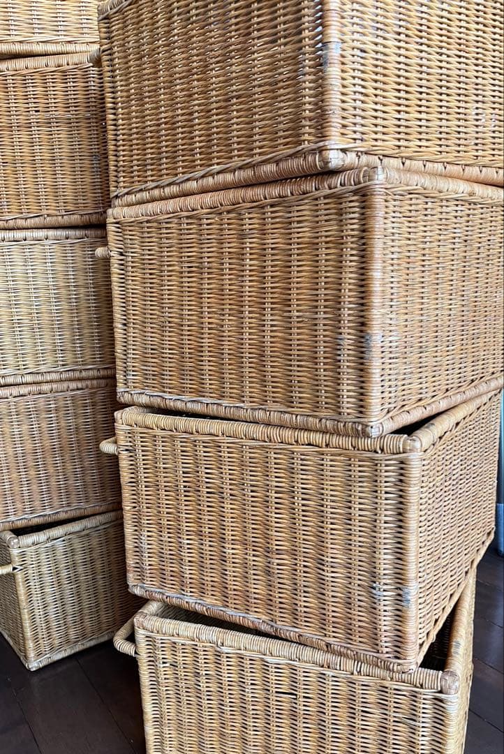 籐&アイアン 収納　ラタンチェスト