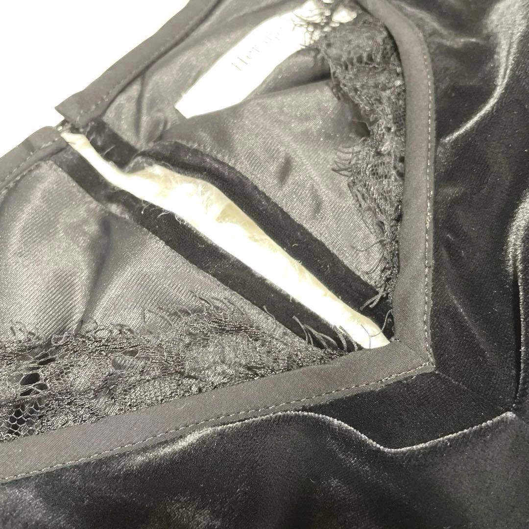 【即発送】Herlipto パーリップトゥ　ベロアワンピース　ブラック　ドレス