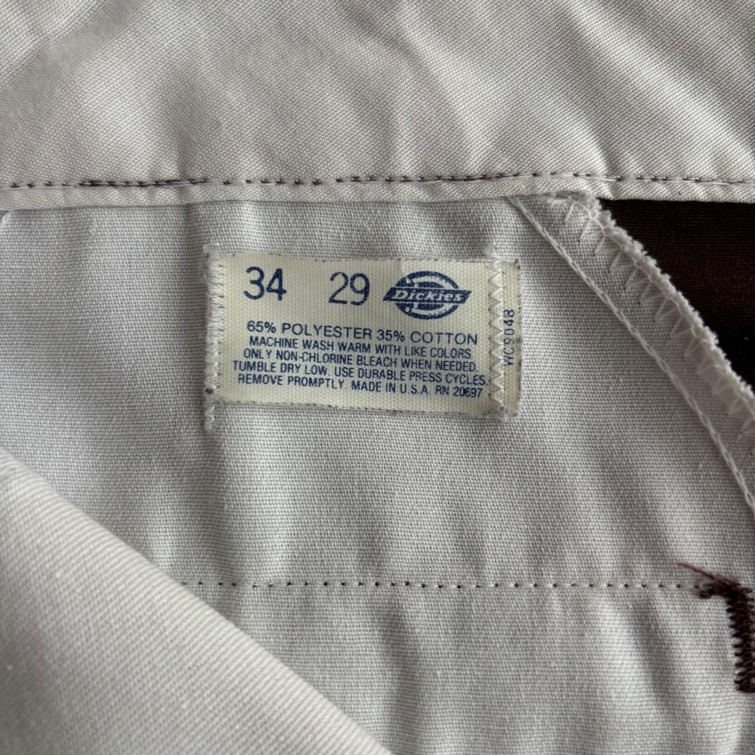 【80s】dickiesディッキーズ 874USA製 ダークブラウンW34L29
