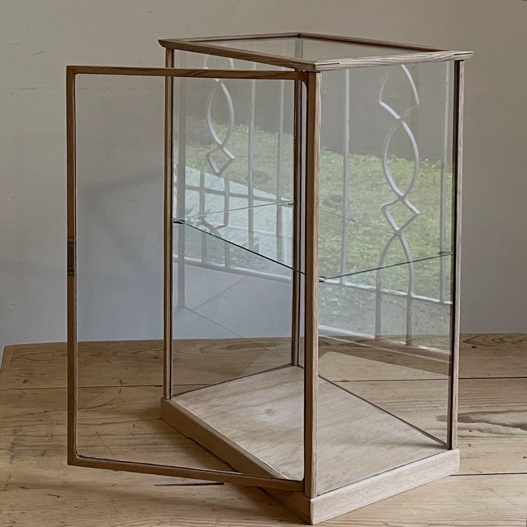 古い木枠ガラスケース　レトロ　飾り棚　古道具　アンティーク　店舗什器
