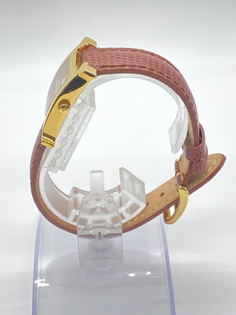 【新品電池】エルメス Hウォッチ HH1.201 ボルドー 赤 レッド ゴールド