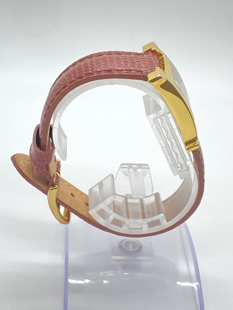 【新品電池】エルメス Hウォッチ HH1.201 ボルドー 赤 レッド ゴールド