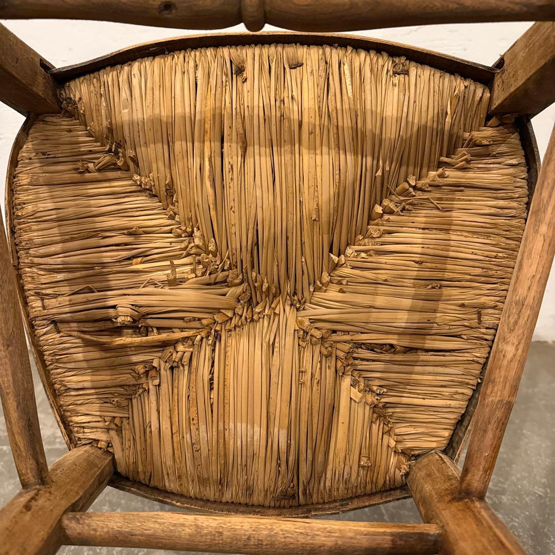 ヴィンテージ　ダイニングチェア　カフェチェア　藁座面　1