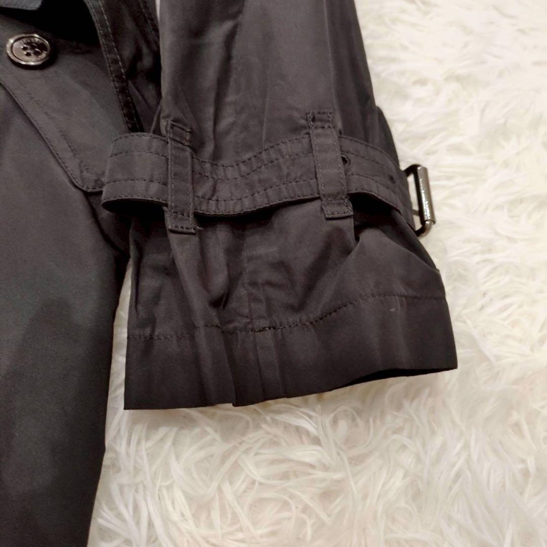 バーバリーロンドン フード付きトレンチコート 2way ノバチェック 黒 40