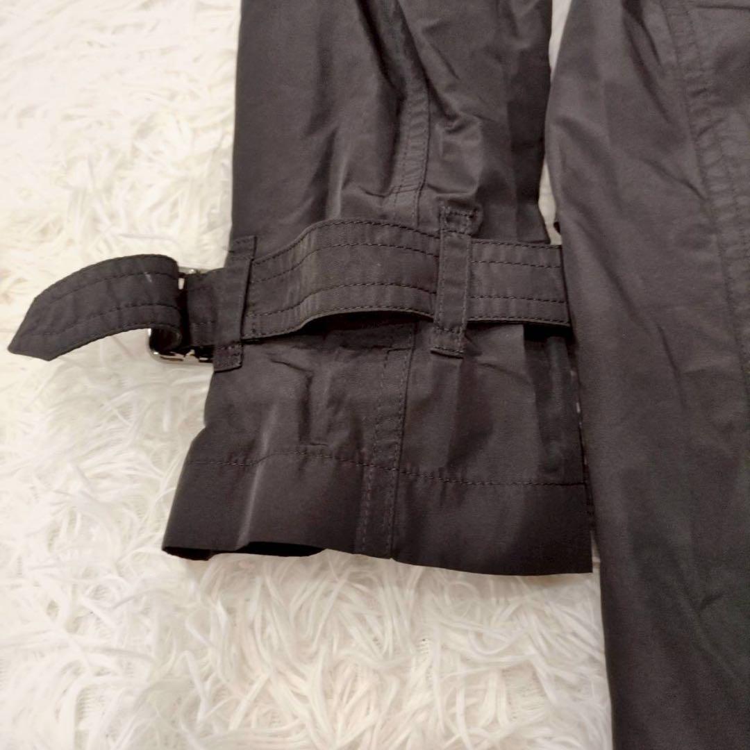 バーバリーロンドン フード付きトレンチコート 2way ノバチェック 黒 40