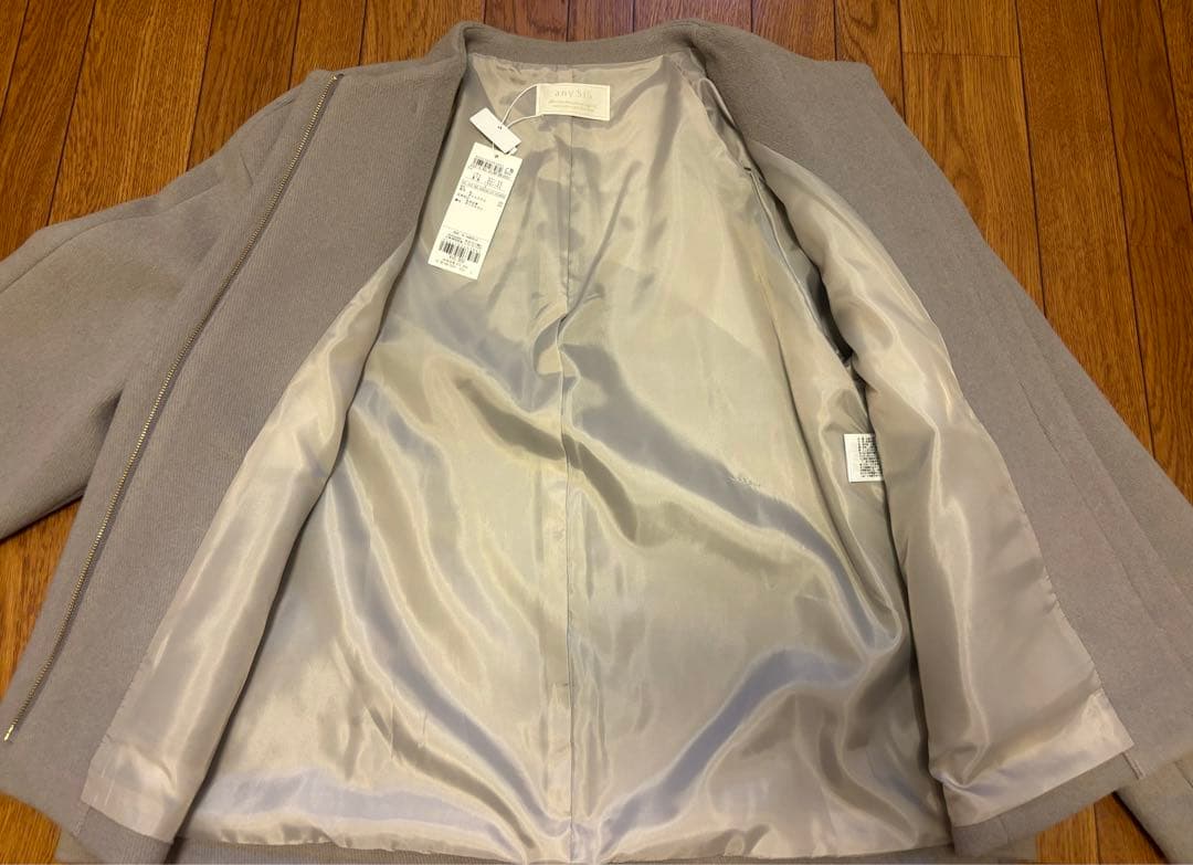 any SiS ノーカラーショート コート