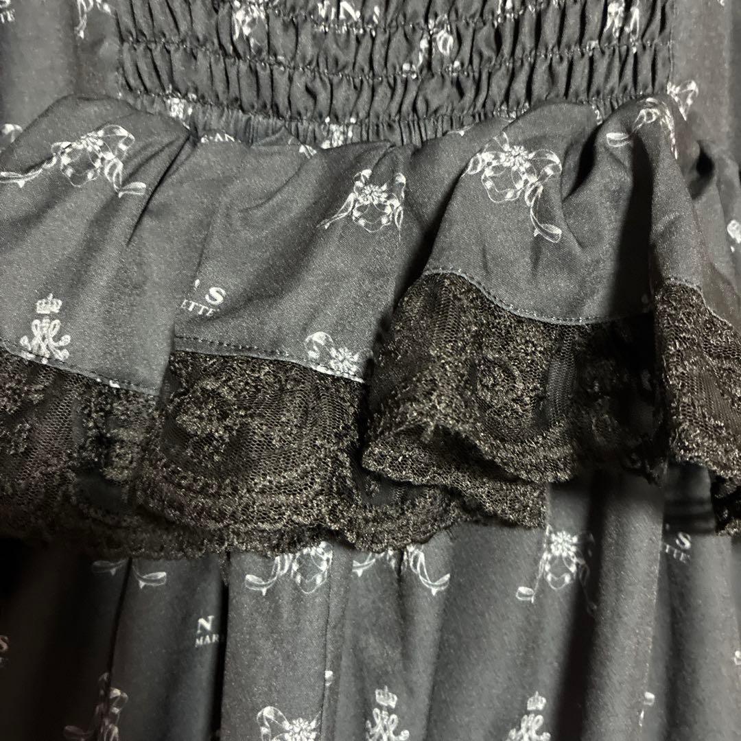 5L新品未使用品しまむらコラボ青木美沙子ニナスぺプラムジャンスカ黒受注品タグ付