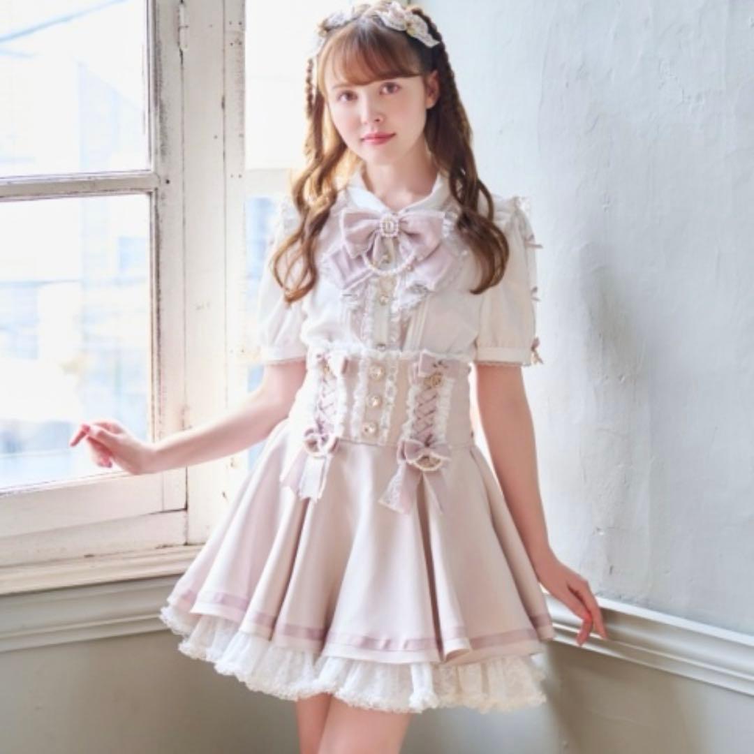 LIZLISA リボンボリュームフレアスカート スカパン