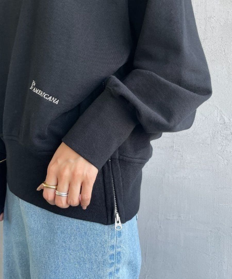 アメリカーナ×ジーンズファクトリー 別注 サイドジップ カットアウトスウェット