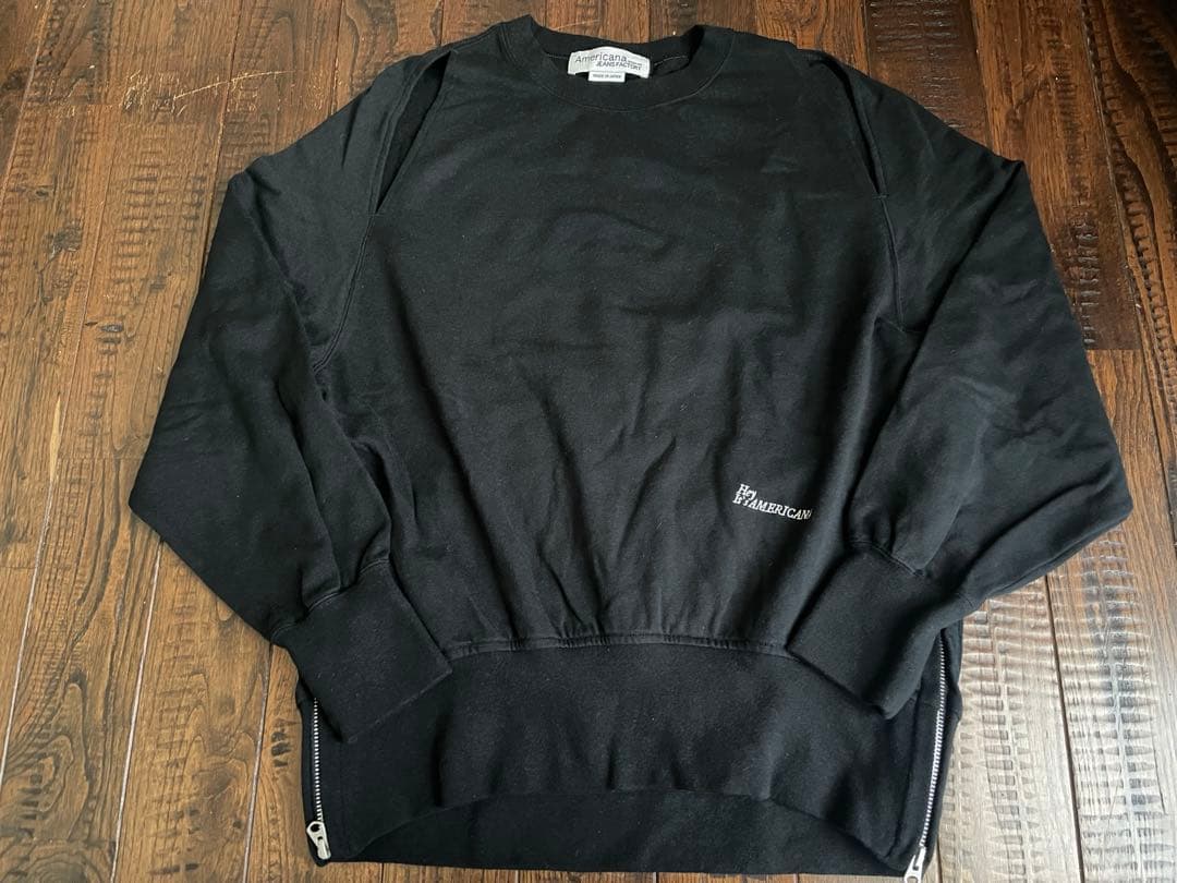 アメリカーナ×ジーンズファクトリー 別注 サイドジップ カットアウトスウェット