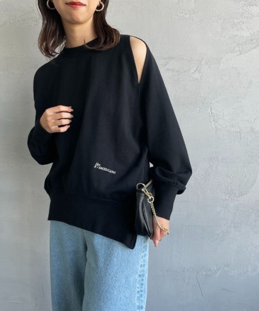 アメリカーナ×ジーンズファクトリー 別注 サイドジップ カットアウトスウェット