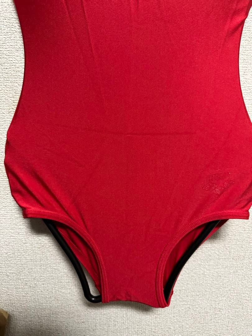 競泳水着 アリーナ arena Mサイズ 赤 パイピング 学年色 ロゴ剥がれ