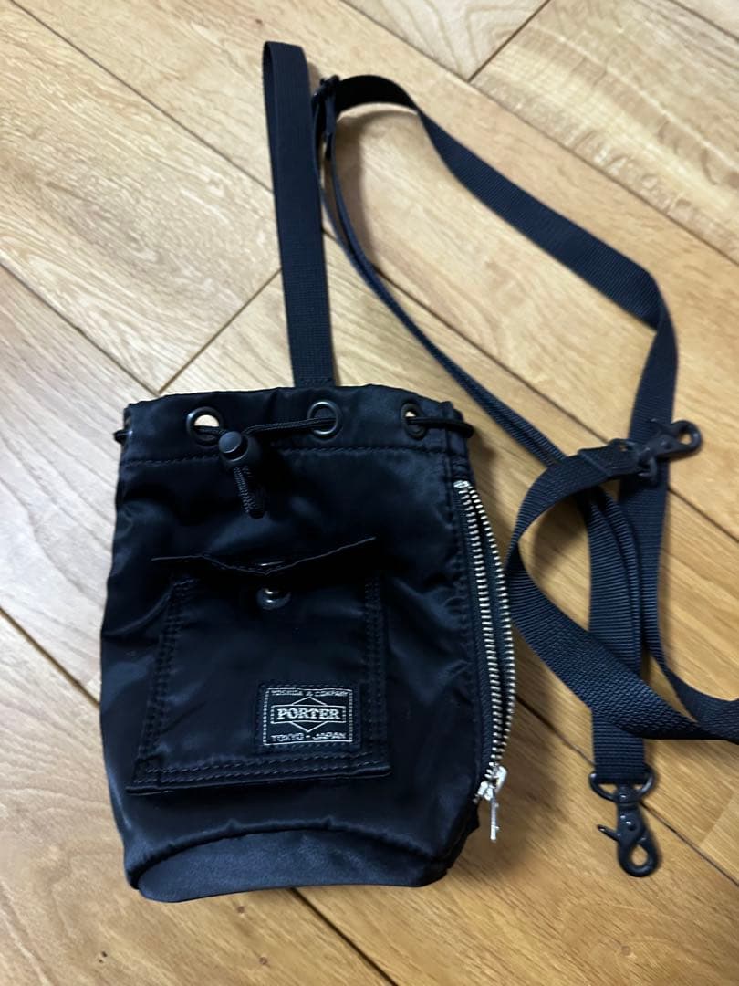 PORTER ブラックナイロンバッグ　巾着