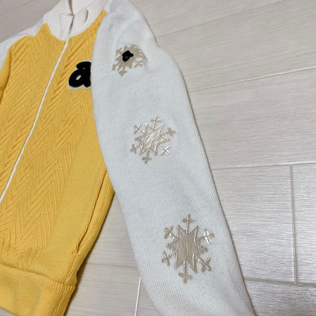 アルチビオ　ゴルフウェア　長袖ジャケット　ニット　雪の結晶　ケーブル編み