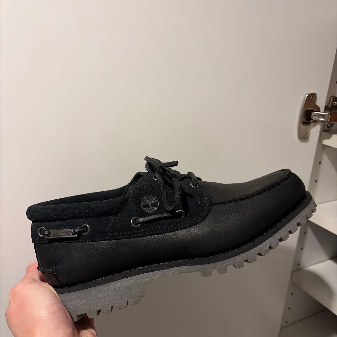 試着のみ 27cm Timberland ブラックデッキシューズ