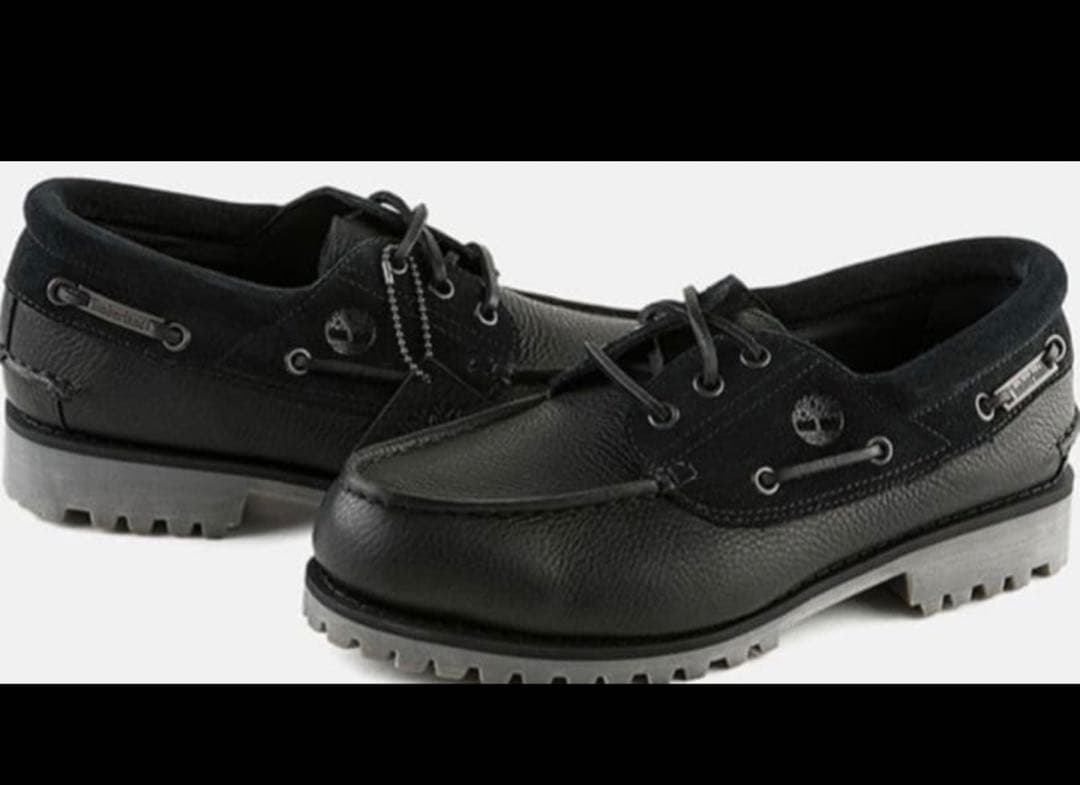 試着のみ 27cm Timberland ブラックデッキシューズ