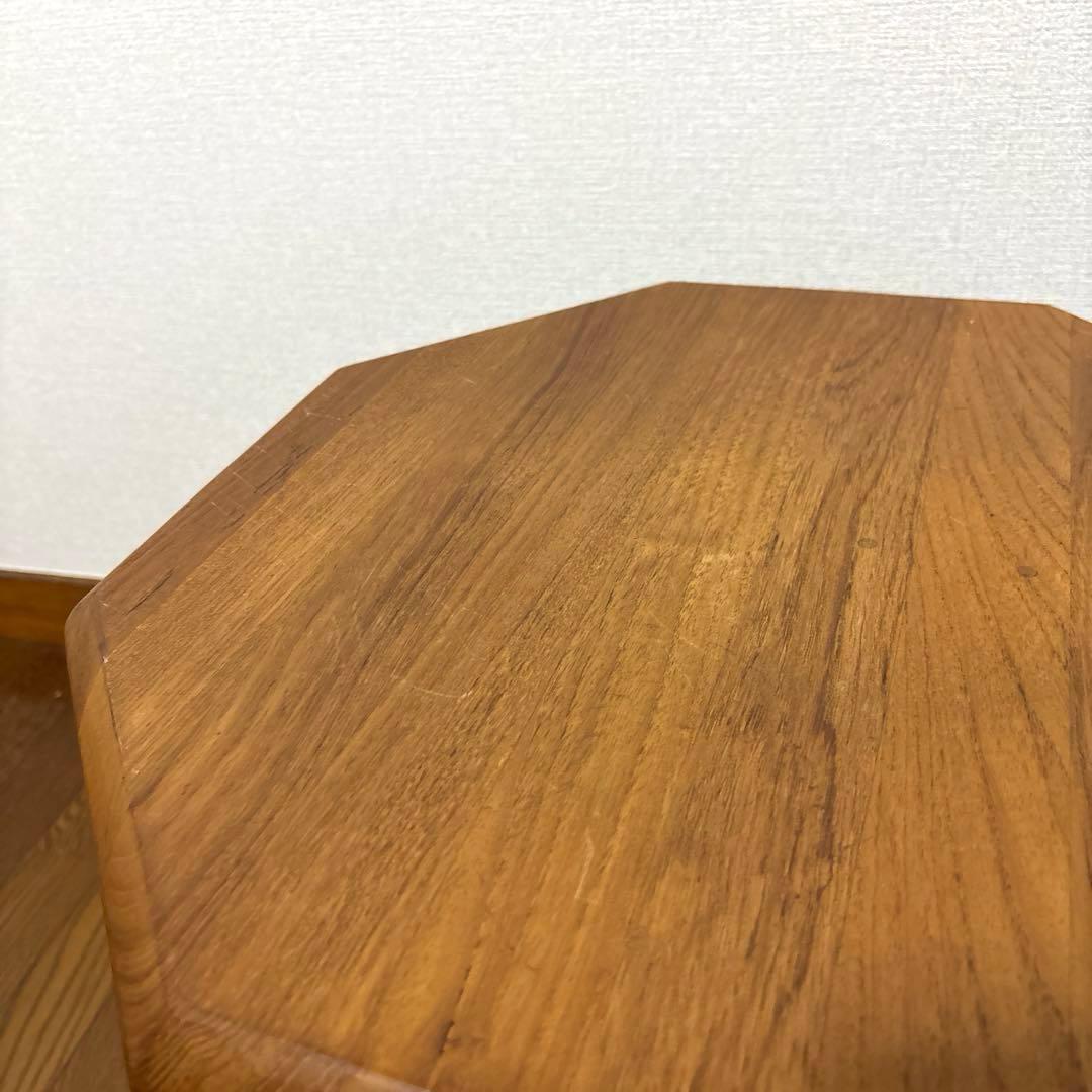 【良品】デンマーク 八角形サイドテーブル チーク