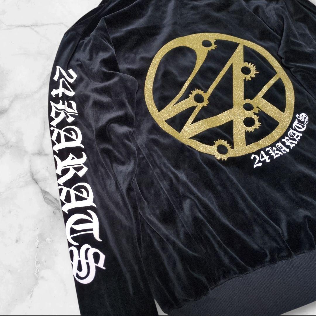 極美品✨24karats 黒金 ベロアジャージ セットアップ XL 希少