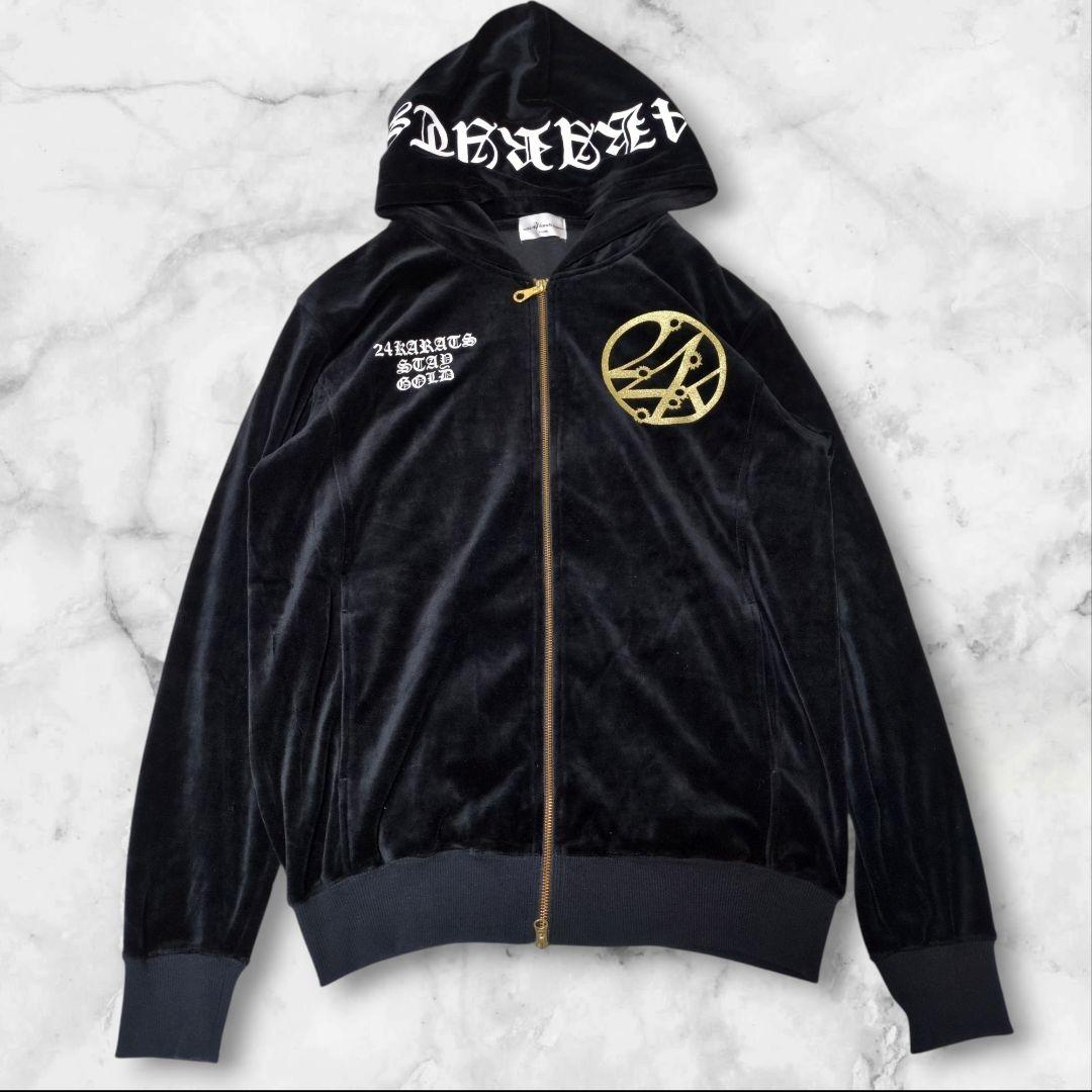 極美品✨24karats 黒金 ベロアジャージ セットアップ XL 希少