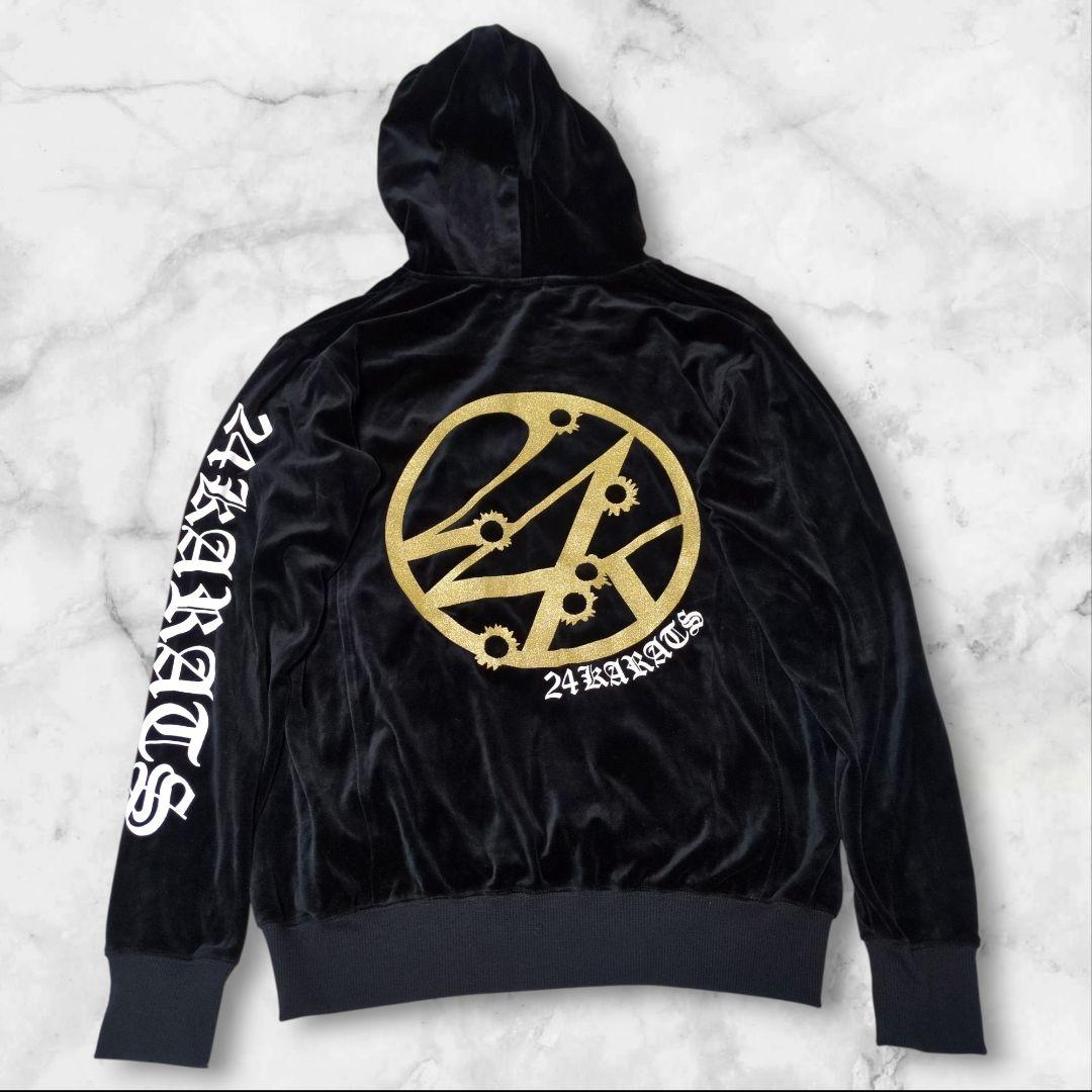 極美品✨24karats 黒金 ベロアジャージ セットアップ XL 希少