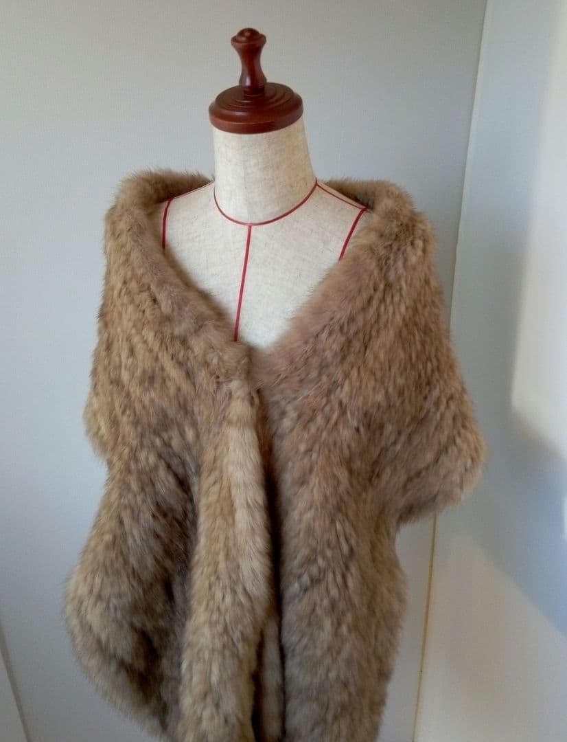 セーブルヤーンストール　フレンジ付き