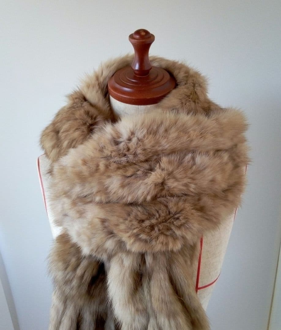 セーブルヤーンストール　フレンジ付き