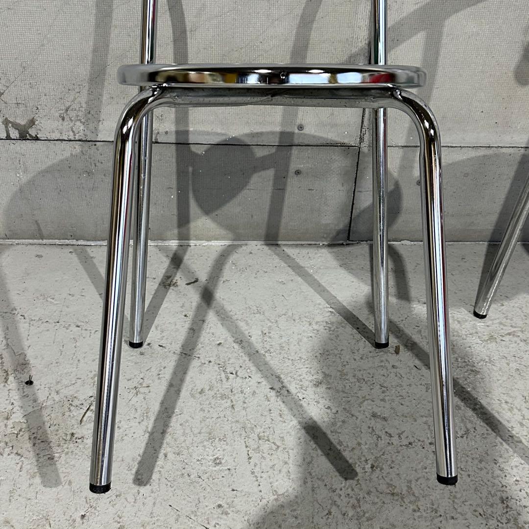 ★Chitose★ スチールラウンドチェア カフェチェア 昭和レトロ 2脚セット