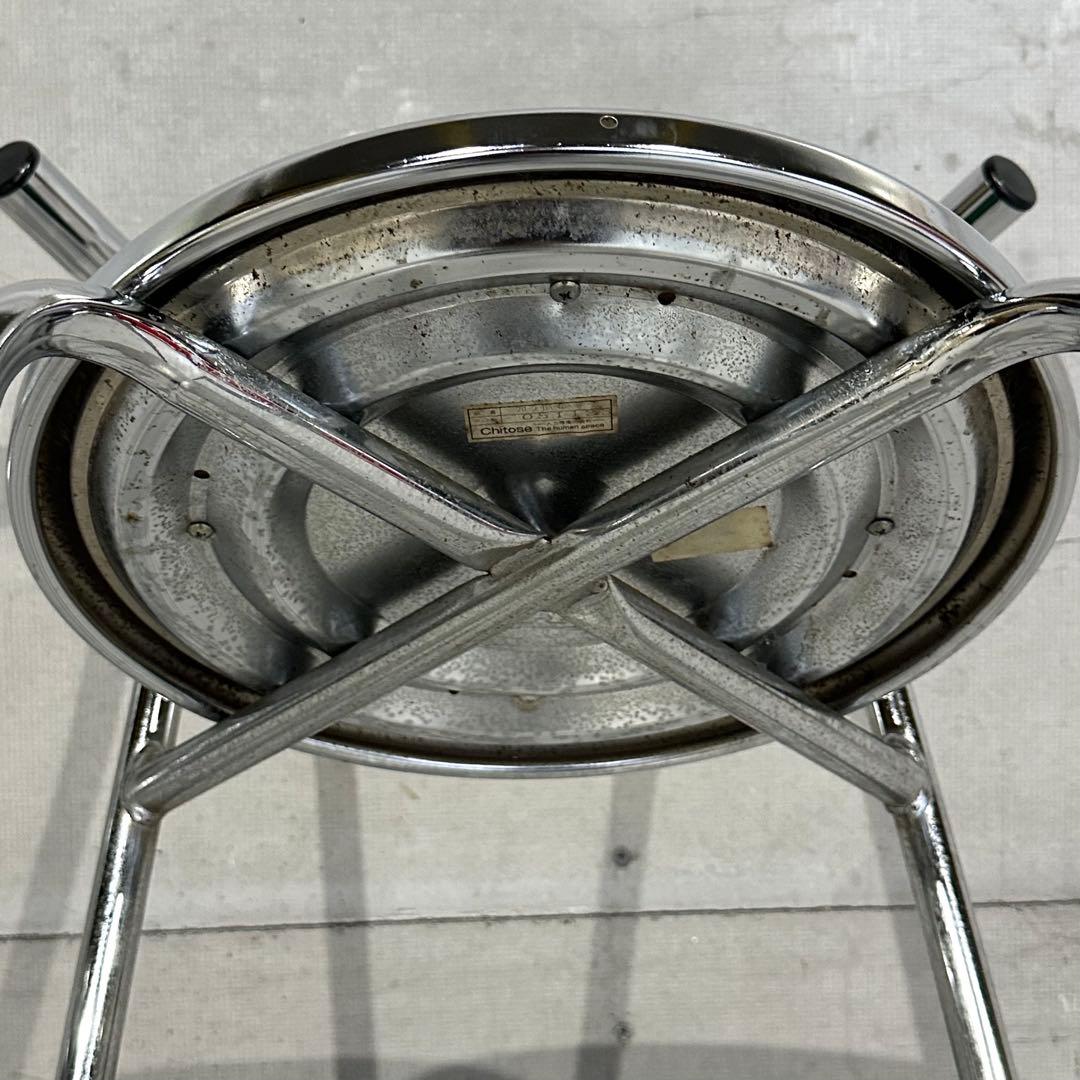 ★Chitose★ スチールラウンドチェア カフェチェア 昭和レトロ 2脚セット