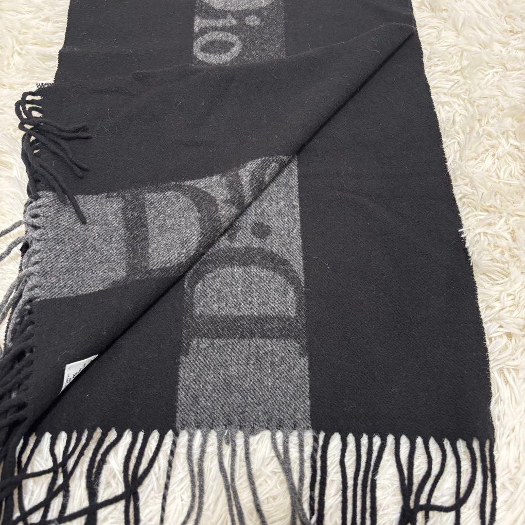 Dior クリスチャンディオール カシミヤ×メリノウール マフラー ブラック