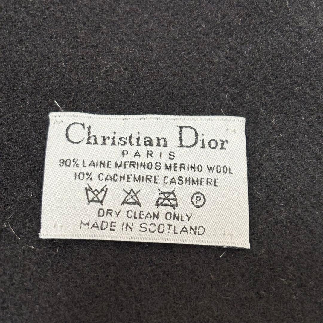 Dior クリスチャンディオール カシミヤ×メリノウール マフラー ブラック