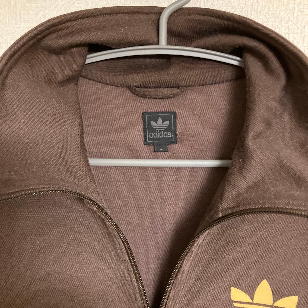 アディダス トラックジャケット ブラウン系 トレフォイル デカロゴ L
