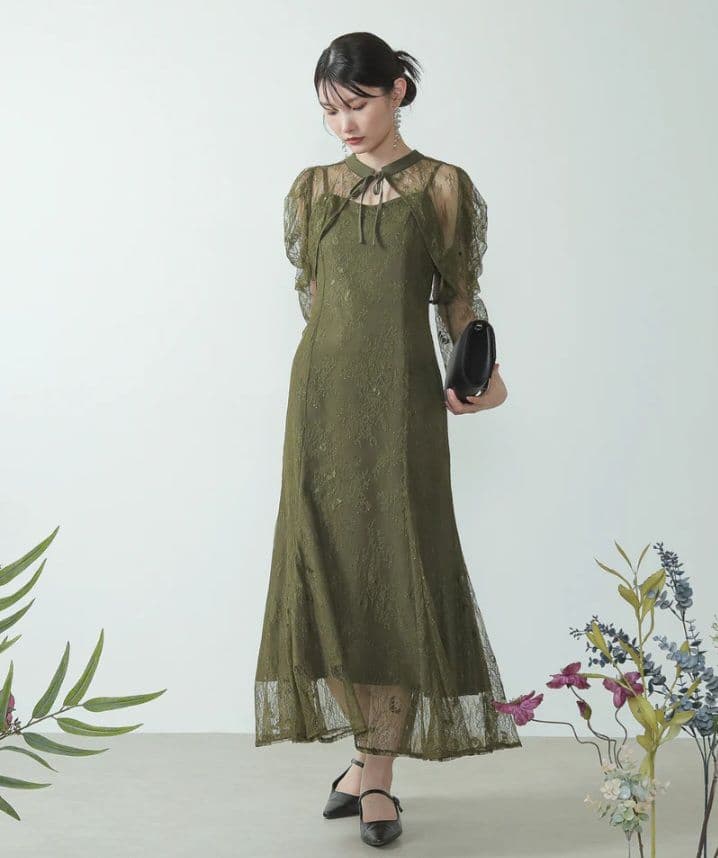 ドリードール ボレロレイヤーレースドレス 結婚式同窓会二次会 S