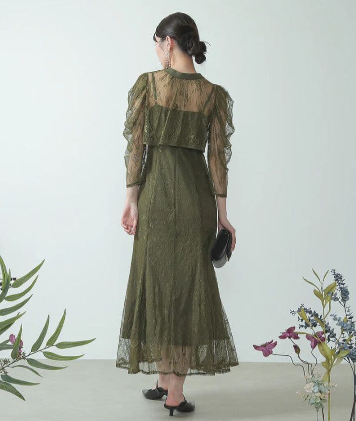 ドリードール ボレロレイヤーレースドレス 結婚式同窓会二次会 S