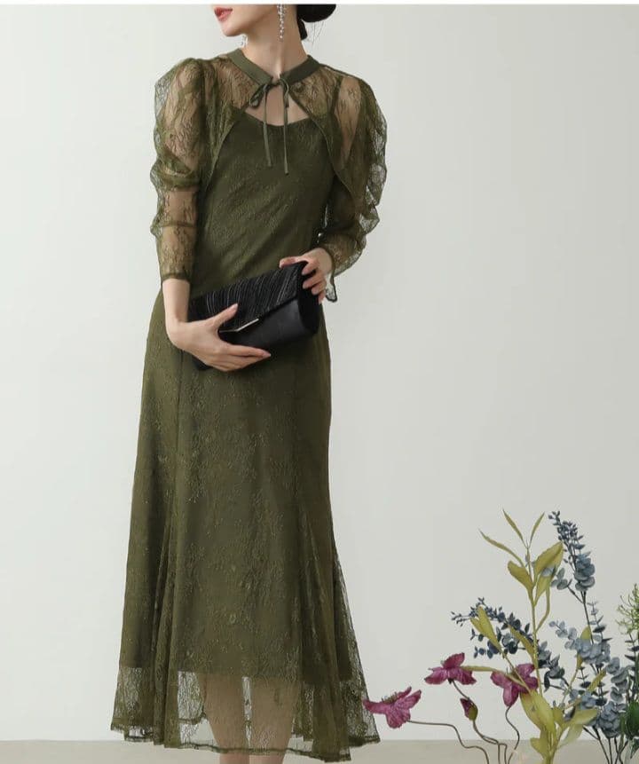 ドリードール ボレロレイヤーレースドレス 結婚式同窓会二次会 S