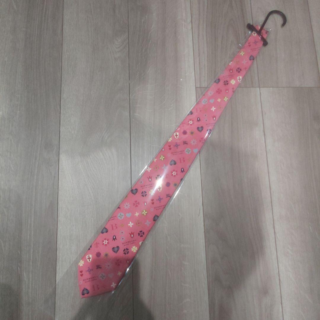 バーバリーブラックレーベル マルチカラーモノグラム ネクタイ ピンク