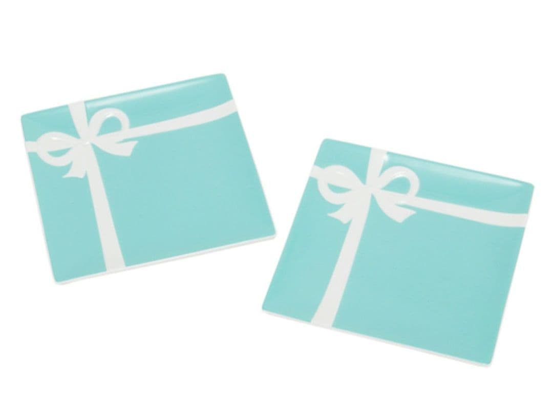 ティファニー ブルーボウデザートプレート 1箱 (2個入) ショップ袋 リボン付