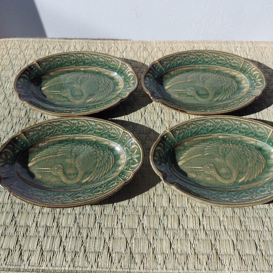 SUIYO 陽刻　小皿　鶴　新品未使用品　ディスカバージャパン