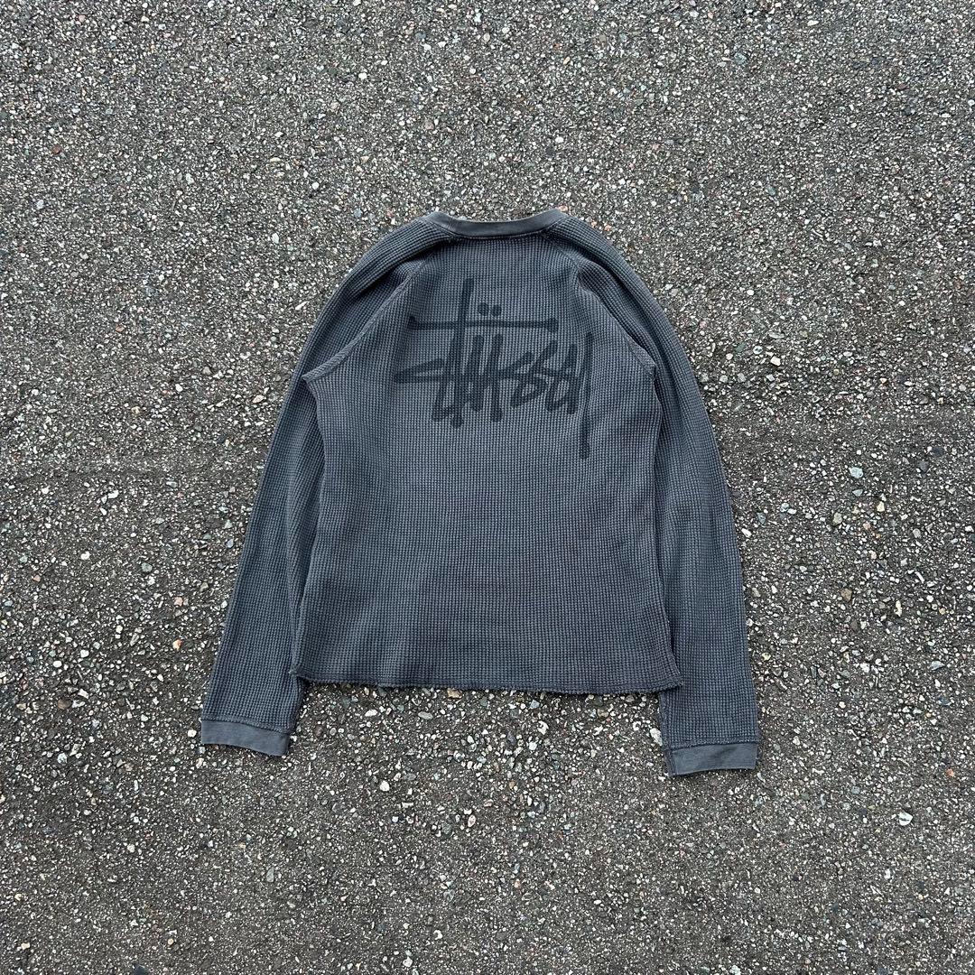 stussy サーマル ロンT グレー ステューシー ワッフル スケーター